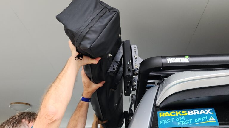 RacksBrax XD Hitch with Camp King 270 awning and Wedgetail Roof Rack 01